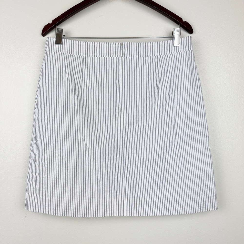 J. Crew Seersucker Cotton A-line Mini Skirt Stripes Size 10/M NWT - Picture 4 of 7